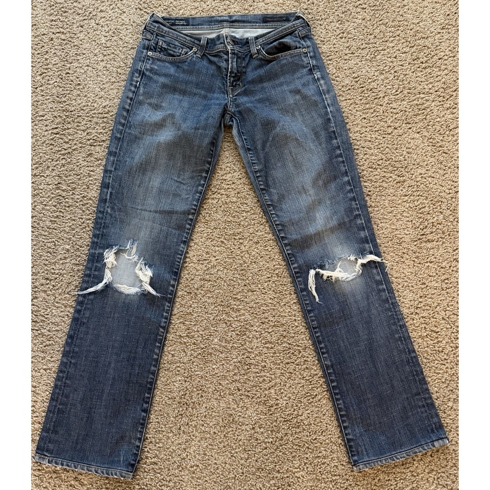 Citizens Of Humanity By Jerome Dahan Womens Blue Straight Low Waist Jeans Sz 27